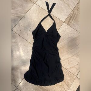Spanx love your assets Black Halter swim dress One Piece size medium